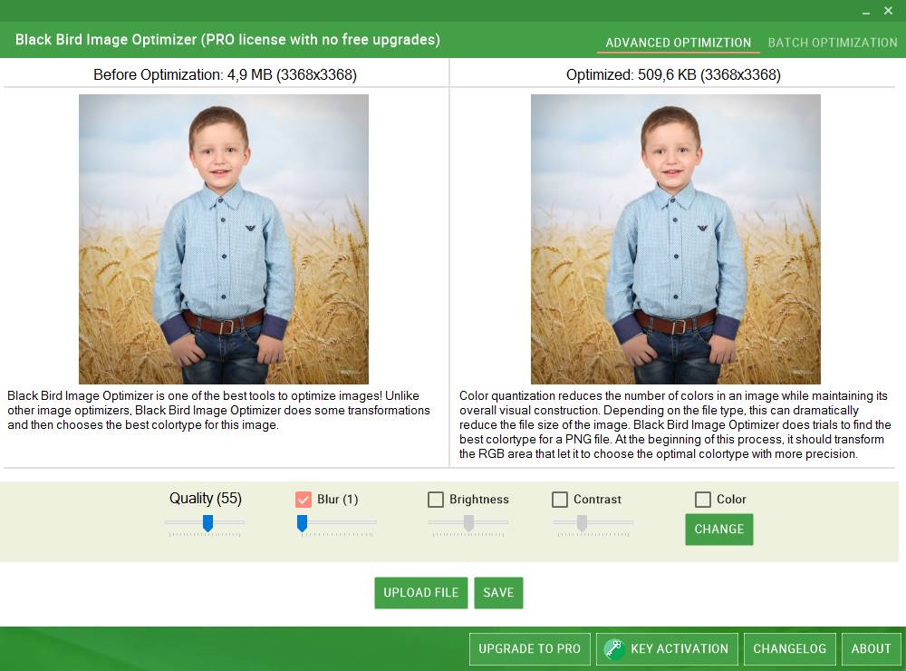 Black Bird Image Optimizer does trials to find the best colortype for a PNG file